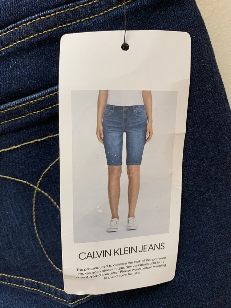Calvin Klein Jeans Demin Cotton Stretch Bermuda Shorts Women's 12 New - Picture 4 of 10